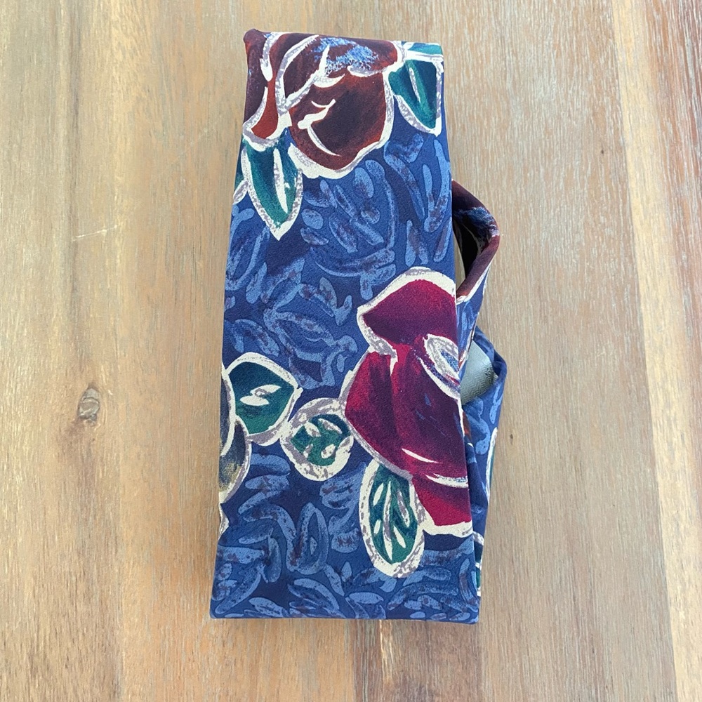 Men's Blue Floral Patterned X'Andrini Silk Italian Tie